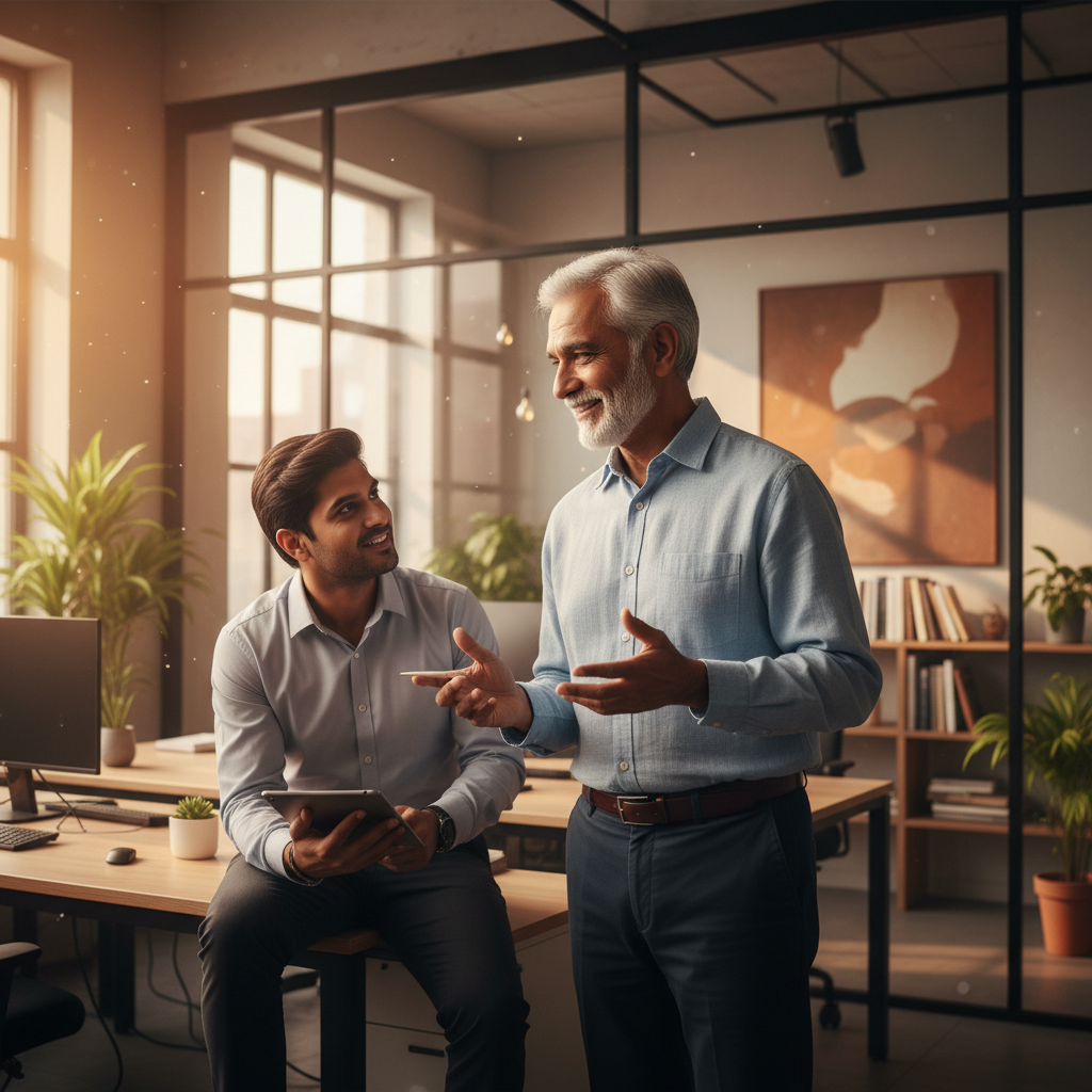 Senior professional at work